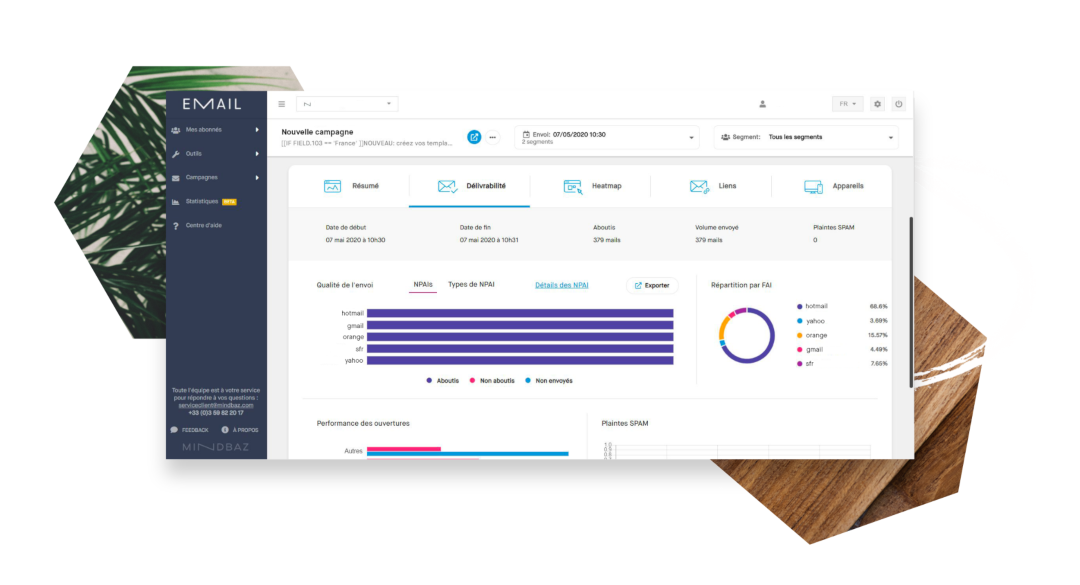 Mindbaz Email Statistics solution