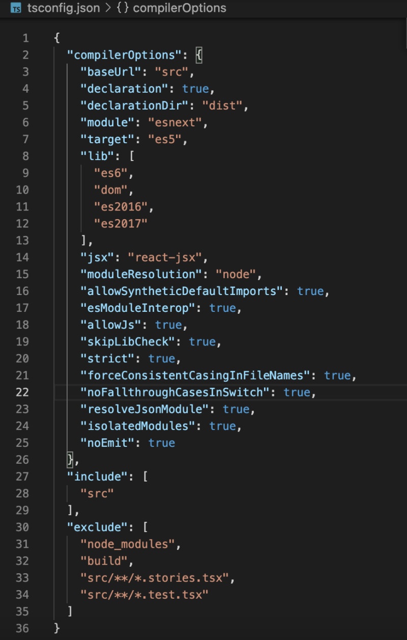 Design System - tsconfig.json