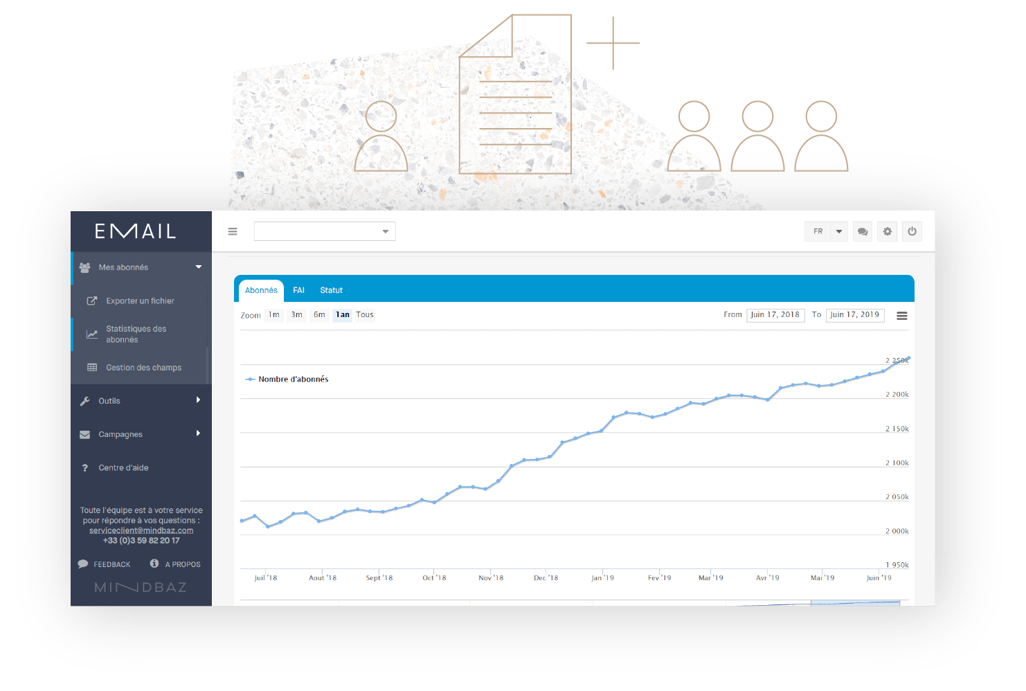 exemple resultats campagnes emails en utilisant routeur emailing mindbaz apres formation