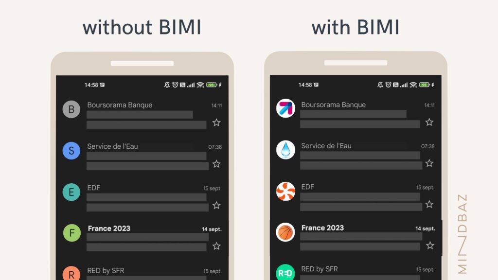 Add bimi to facilitate the identification of your customer emails with Mindbaz