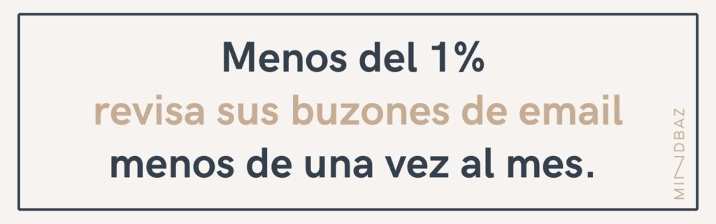 Menos del 1% revisa sus buzones de email menos de una vez al mes. 