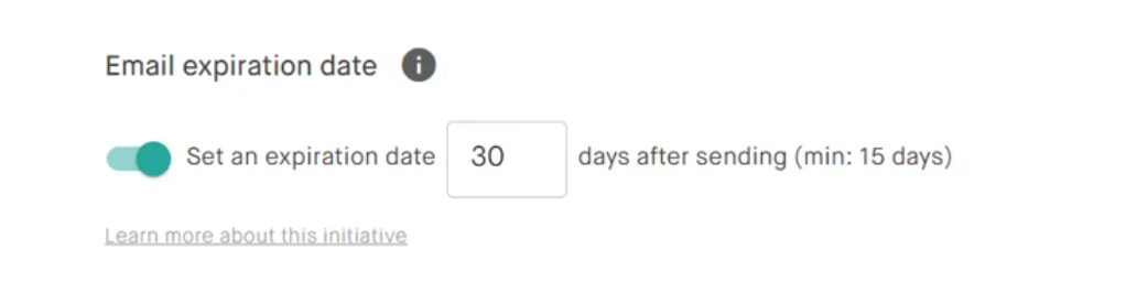 From now on, the Mindbaz platform will enable customers to enable the "Email expiry date" feature and set a minimum duration of 15 days.